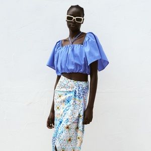 Zara Cropped Puff Top